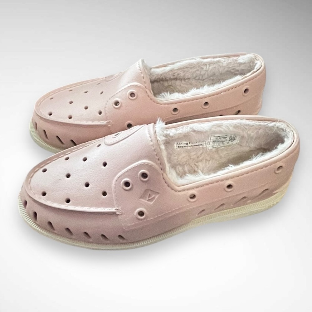 SPERRY Women's Authentic Float Cozy Slip-On Pink Boat Shoes Size 8 |‎ EUC